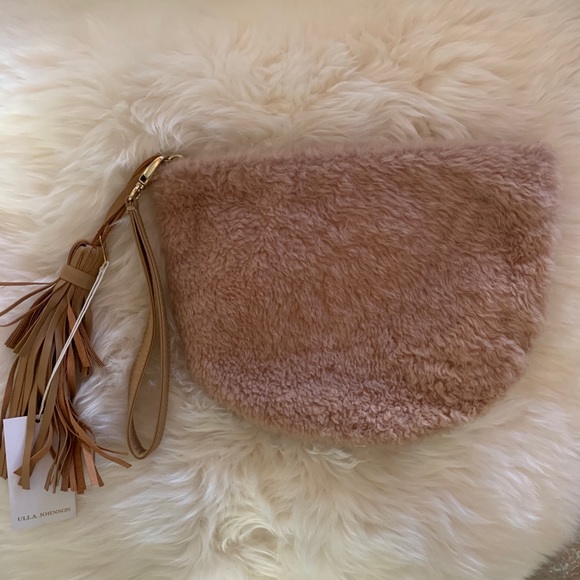 SOLD OUT ❤️Ulla Johnson Kruz Faux Shearling Clutch Pouch Bag - Picture 4 of 8